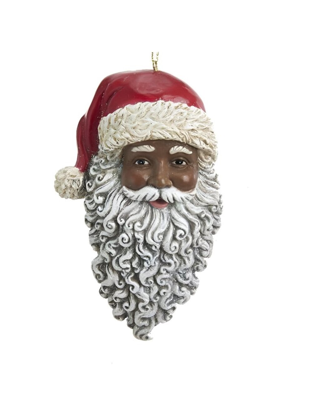 African American Santa Head Ornament